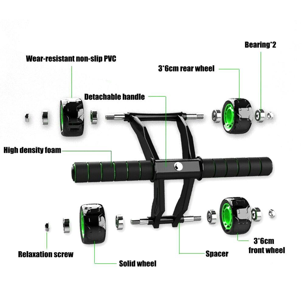 Four wheeled Abdominal Roller Exercise Fitness Equipment