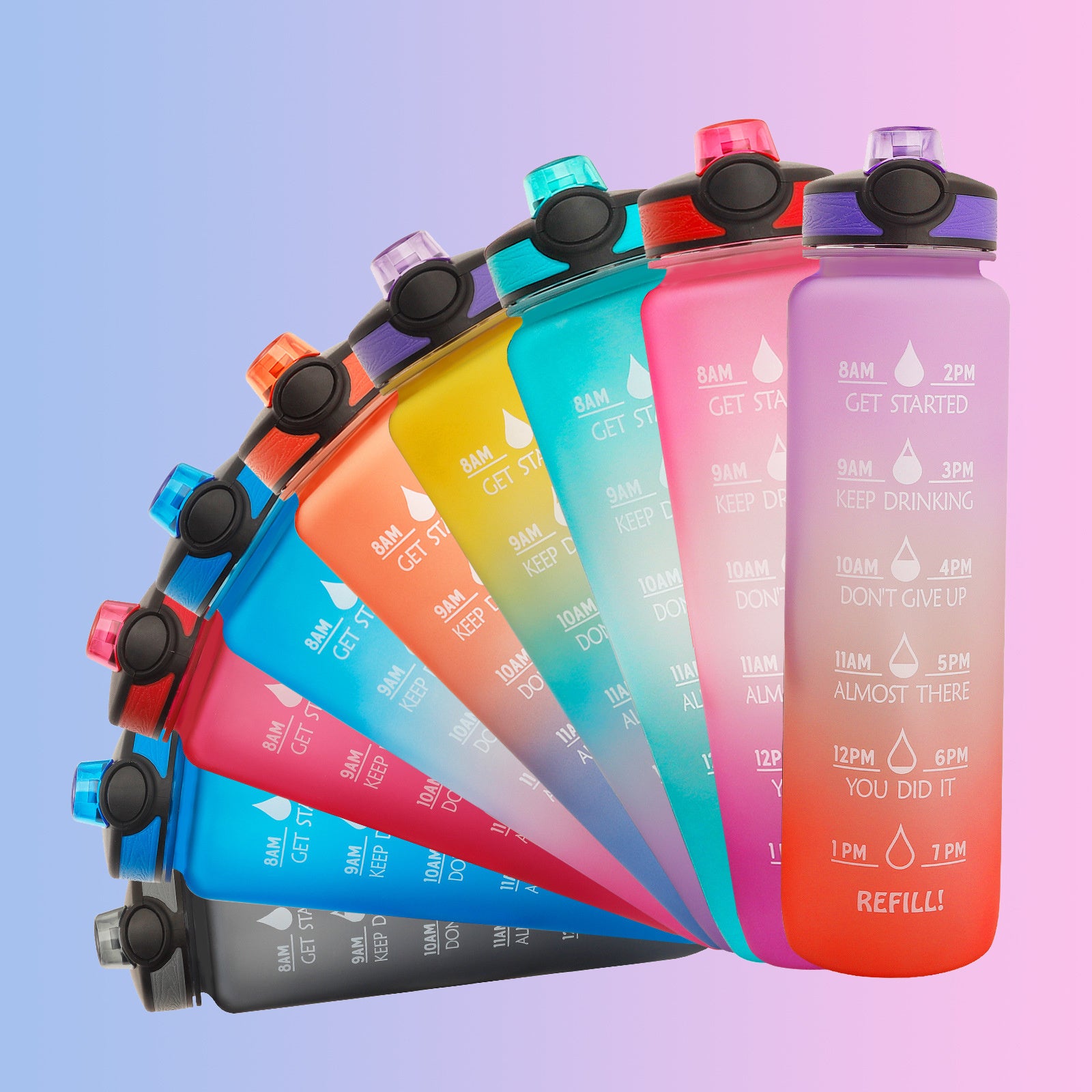 Motivational Time Marker Bounce Water Bottle
