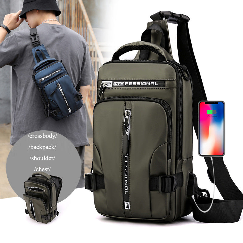 Mens Multifunctional Crossbody Backpack & Chest Bag
